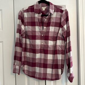 J. Crew, maroon patterned long sleeve